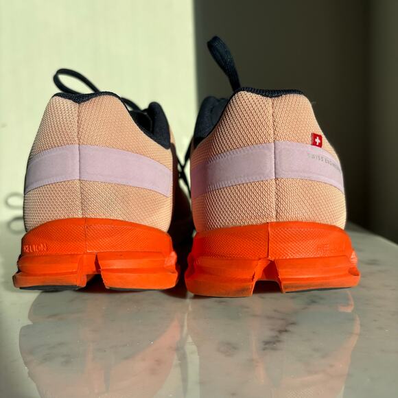 ON CloudFlow 3 Rose Fiji Running Sneakers Orange Lavender Size 7.5 - Picture 8 of 14